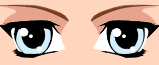 blinking eyes of a beautiful anime woman